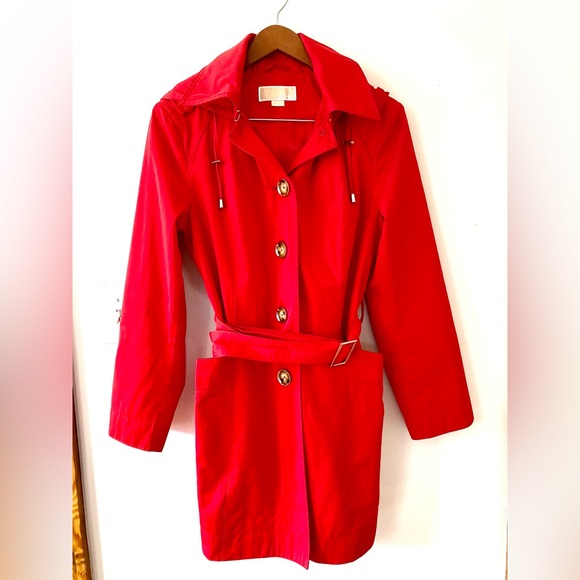 Michael Kors Red Trench / Rain Coat Size M - Picture 1 of 4